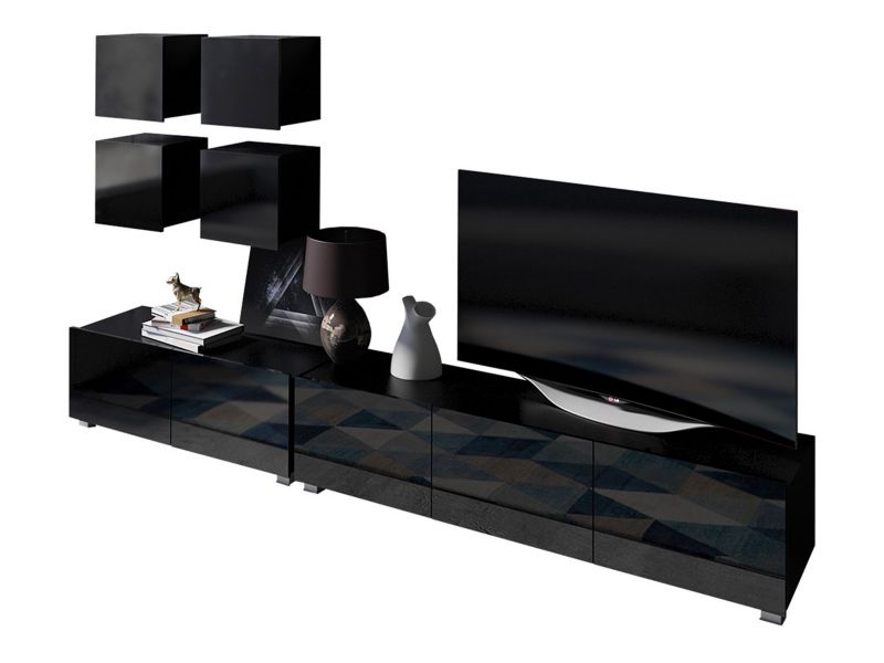 Meblościanka MIRJAN 24 Calabrini XVIII czarny połysk 1 kpl.