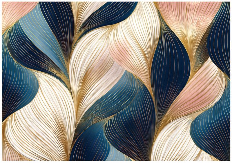 Fototapeta WALLARENA Do Sypialni Salonu Na Flizelinie Art Deco Abstrakcja Złoto 400x280 cm 1 szt.