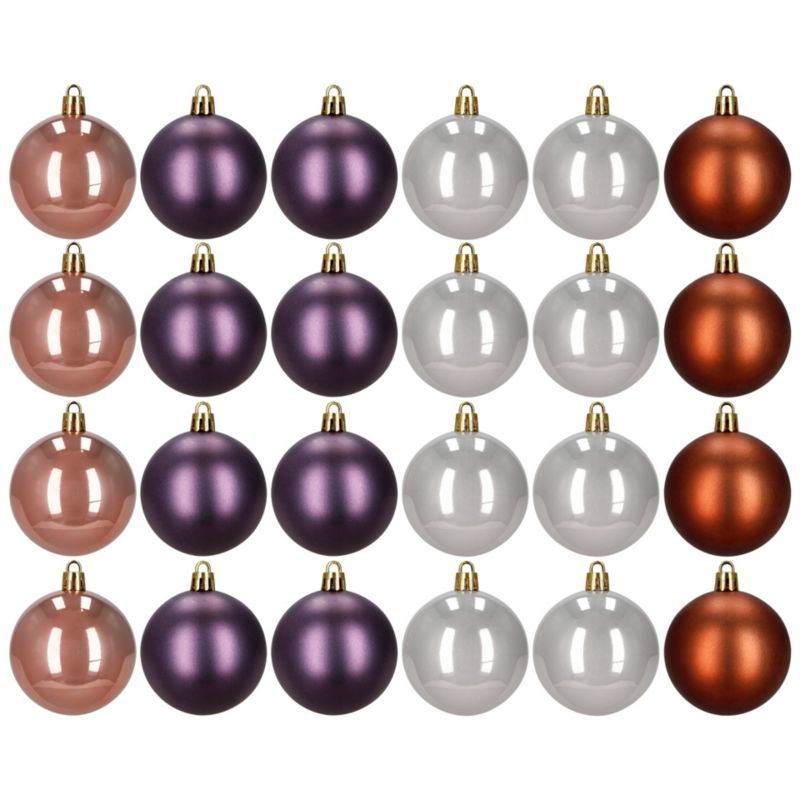 Bombki choinkowe Springos zestaw 24 szt. dekoracji do stroika 6,5 cm nietłukące 1 kpl.