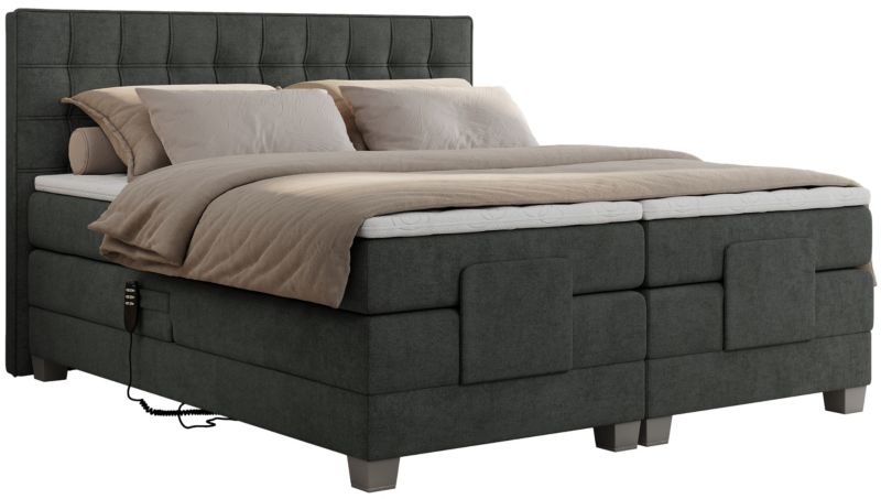 Łóżko kontynentalne MKS Meble ELECTRO 160x200 H3 Ciemnoszary struktura 1szt