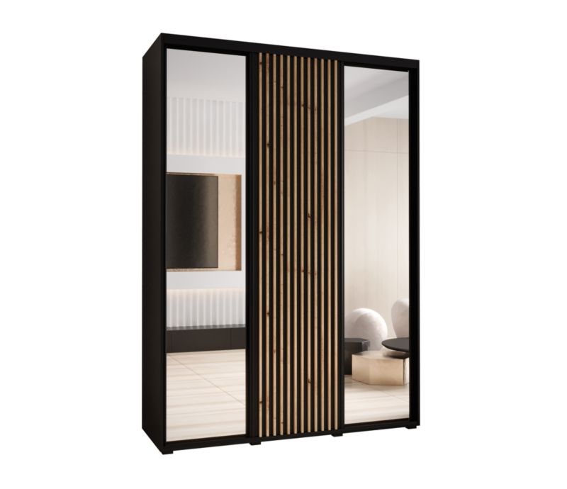 Szafa przesuwna Garderoba Abiks LANKO 2 170 gł. 60 czarny/czarny 1 szt.