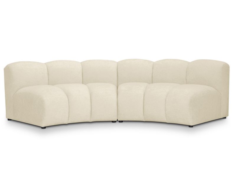 Modułowy narożnik uniwersalny LaMiaSofa NAPOLI z tkaniny szenilowej 295x120 cm jasny beż 1 szt.