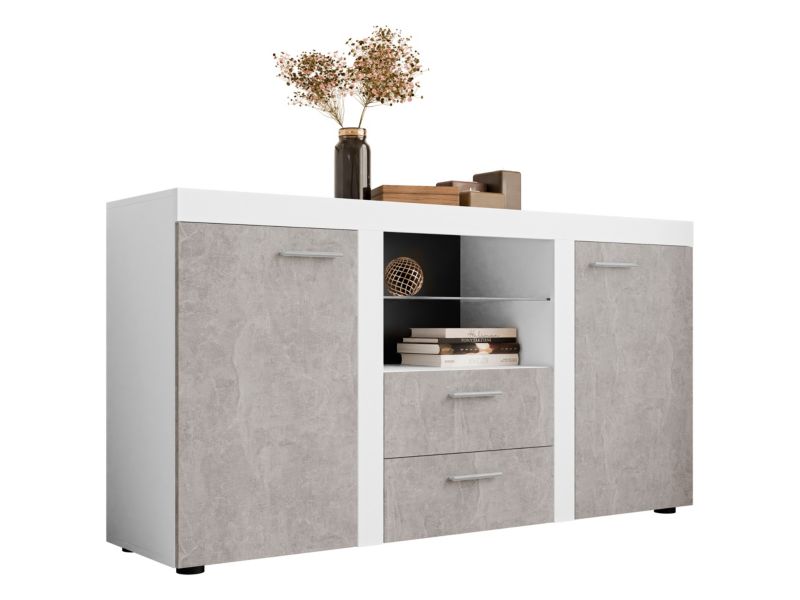 Komoda MIRJAN 24 Rumba biały + beton jasny 1 szt.