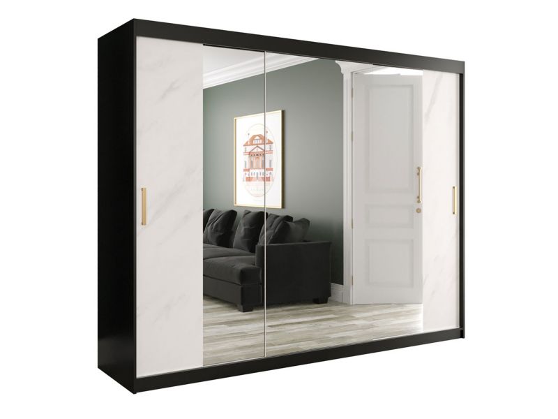 Szafa MIRJAN 24 Marmur T2 250 czarny mat / biały marmur 1 szt.