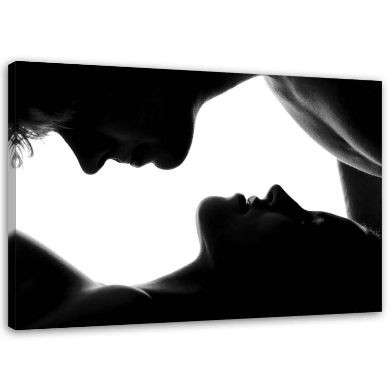 Obraz do sypialni nad łózko Feeby Para w akcie miłosnym Czarno - Biały 60x40cm 1szt