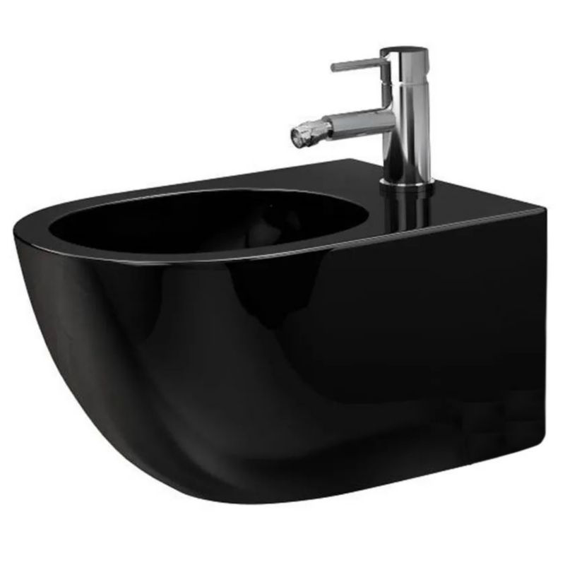 Bidet Ceramiczny Rea Carlo Mini 49,5X37X32,5Cm Czarny 1 Szt