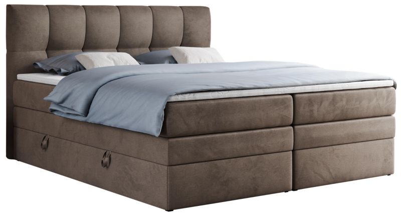 Łóżko kontynentalne MKS Meble ALVIN KING 120x200 H3 Brązowy welvet 1szt.