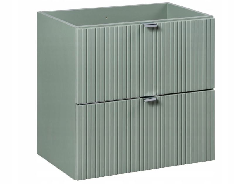 Szafka pod umywalkę Furnidea 60 cm wisząca szałwia ryflowane fronty LINE REED GREEN 1 szt.