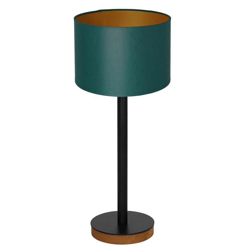 Lampa stołowa Luminex Table Lamps zielono-czarna drewniana 1 x E27 x 15W IP20 wym: 56 x 25 x 25 cm metal - 1 szt.