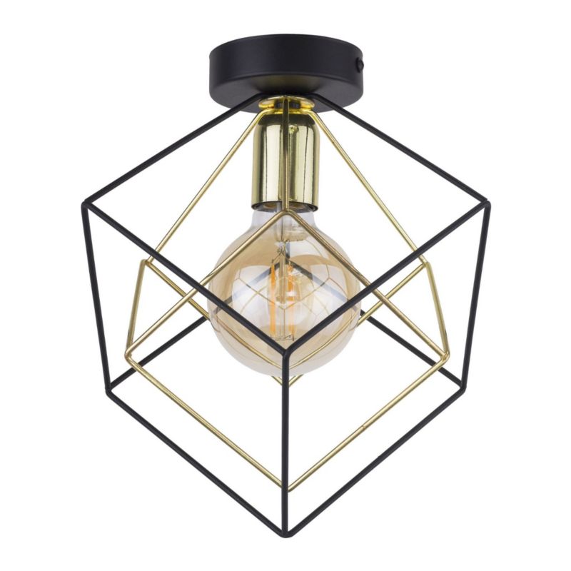 Lampa sufitowa wisząca TK-Lighting Alambre czarna-czarna-złoty wym: 30 x 28 x 28 cm 1xE27 x 1 szt.