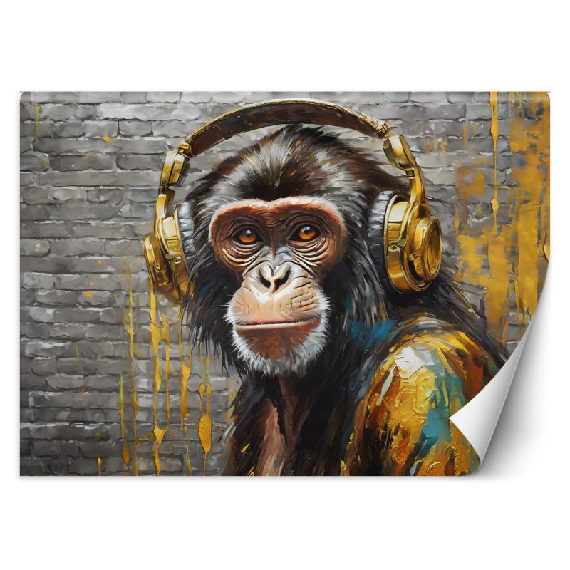 Fototapeta Feeby Małpa w słuchawkach Muzyka 100x70 1 szt