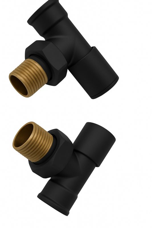 Zestaw zaworów ręcznych kątowych 1/2" czarny