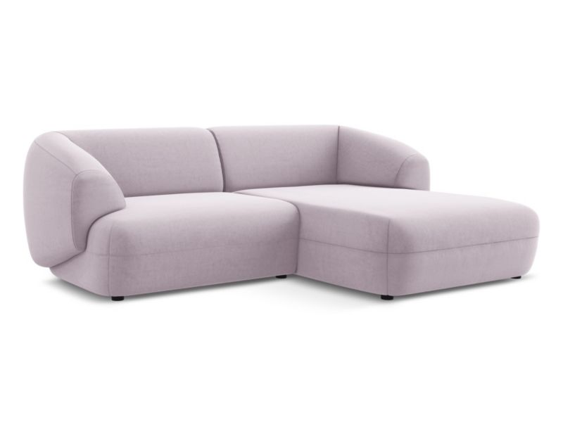 Narożnik prawostronny LaMiaSofa RIMINI z tkaniny welwetowej 230x98 cm lawendowy 1 szt.