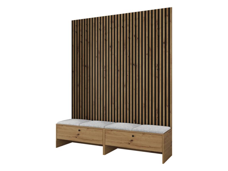 Garderoba MIRJAN 24 Balma V dąb artisan/czarny/szara bukla 1 kpl.