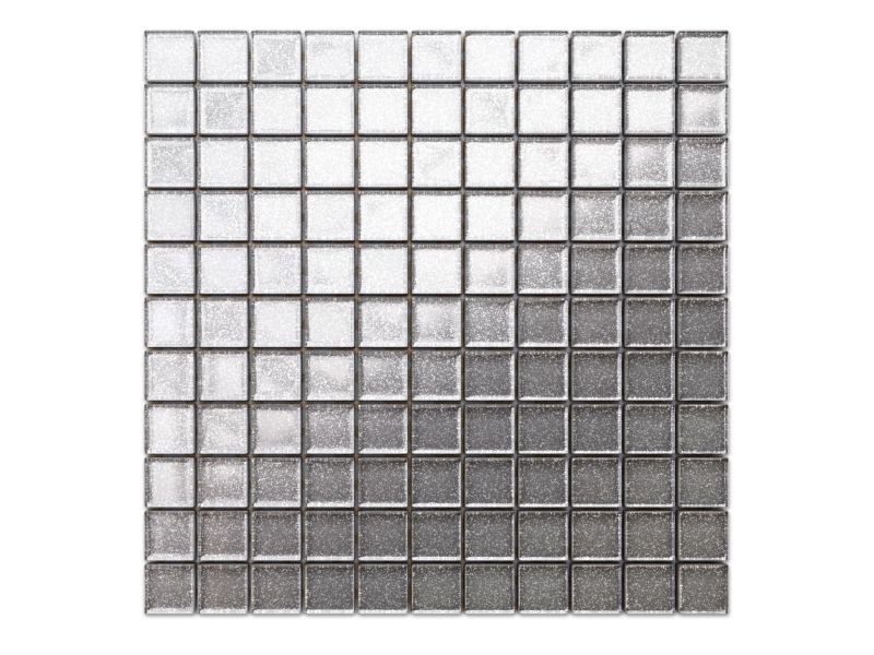 Mozaika szklana Ilcom srebrna silver brokat 30x30cm 1 szt.