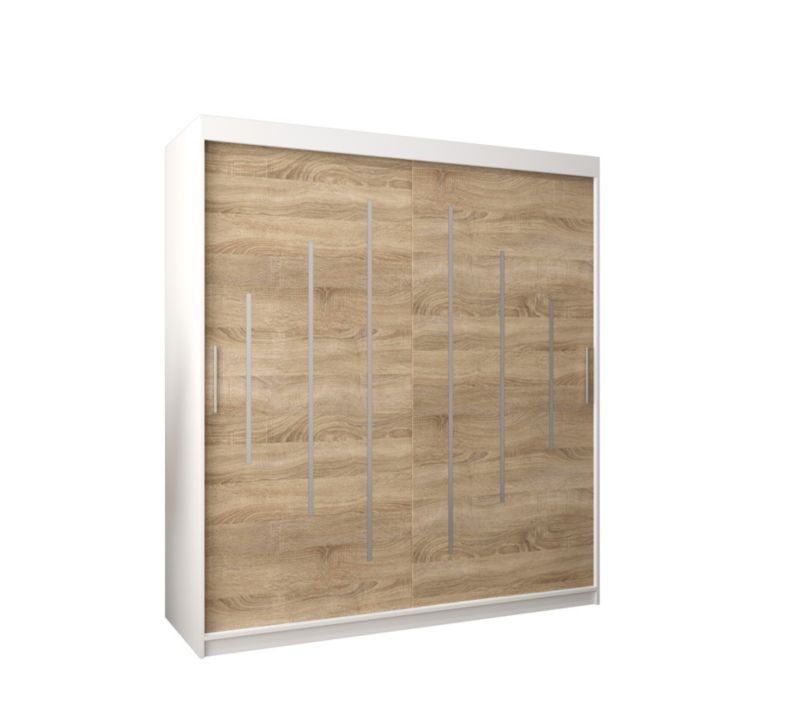 Szafa przesuwna Garderoba Abiks YORK 180 biały/sonoma 1 szt.