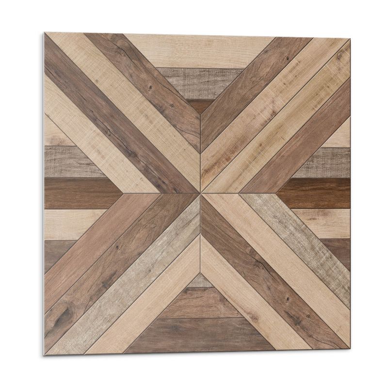 Kafelki samoprzylepne Wallfluent 50x50 cm Motyw naturalnych desek w odcieniach brązu 4 szt.