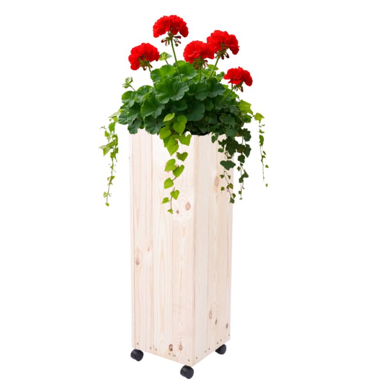 Donica drewniana MODO24 106x28x28 cm impregnowana bezbarwnie na kółkach 1 szt.