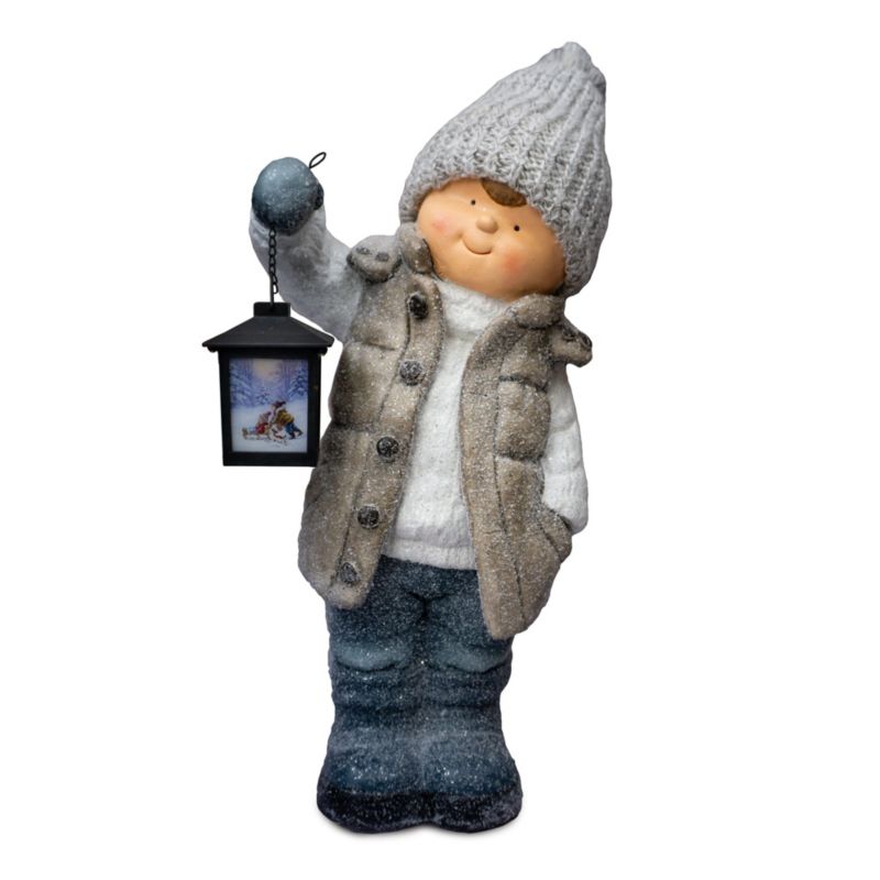 Figurka dekoracyjna chłopiec z latarnią, Solis Decor by Aleksandra Sobota, 52 cm, 1 szt.