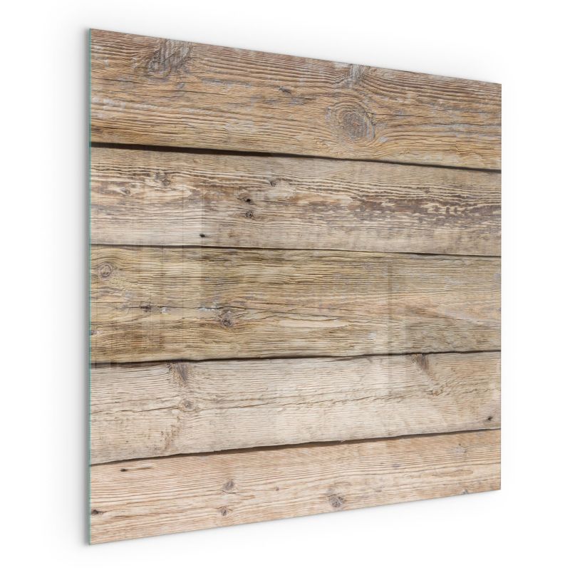 Szklana Podkładka Pod Kominek Kwadrat Wallfluent 50x50 cm Faktura drewnianych desek 1 szt.