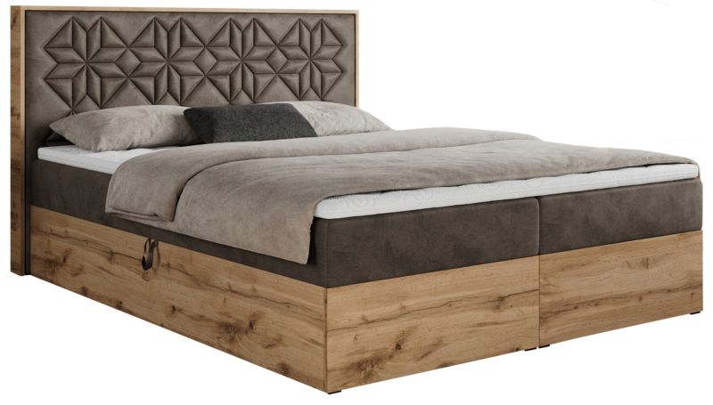 Łóżko kontynentalne MKS Meble NESSI 160x200 H3 Brązowy welvet 1szt