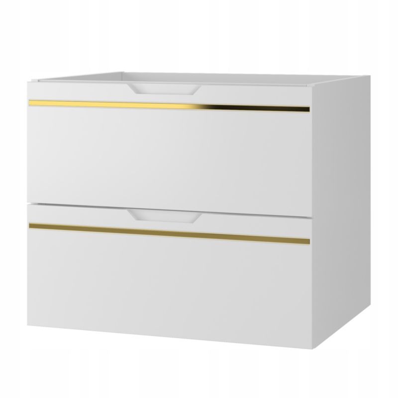 Szafka pod umywalkę Furnidea 60 cm biały frezowana złota listwa Espero 1 szt.