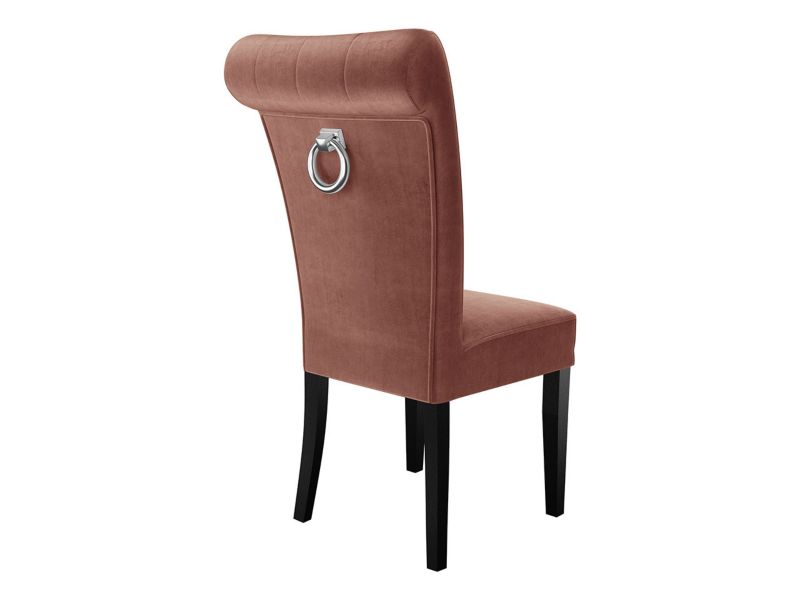 Krzesło MIRJAN 24 S65 czarny + różowy + kołatka chrom 1 szt.