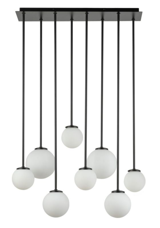 Lampa wisząca Sigma Lighting Tulia 3998 czarno-biała szklane kule 8xG9 x 12W 1 szt.