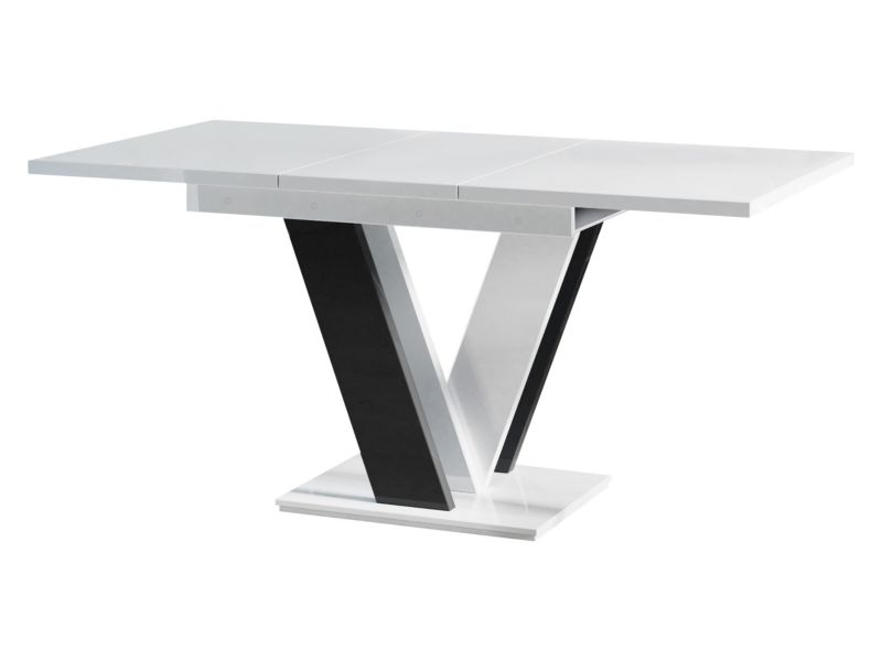 Stół rozkładany MIRJAN 24 Masiv biały połysk/czarny połysk 1 szt.