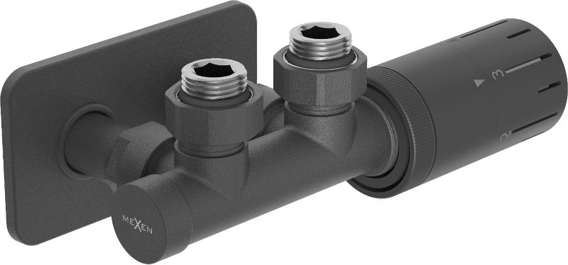 Zestaw termostatyczny kątowy Mexen G05 antracyt 1 szt.