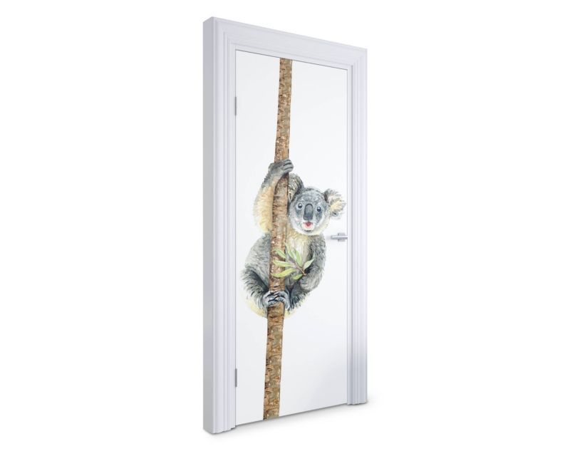 Samoprzylepna naklejka na drzwi Wallfluent 75x205 cm Koala na drzewie 1 szt.