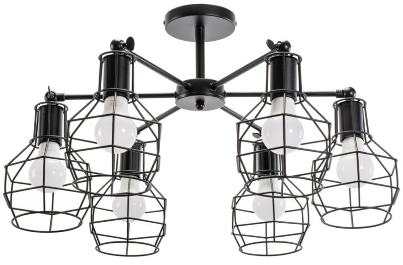 Lampa Sufitowa Wisząca Toolight App735-6C Czarny 1 Szt