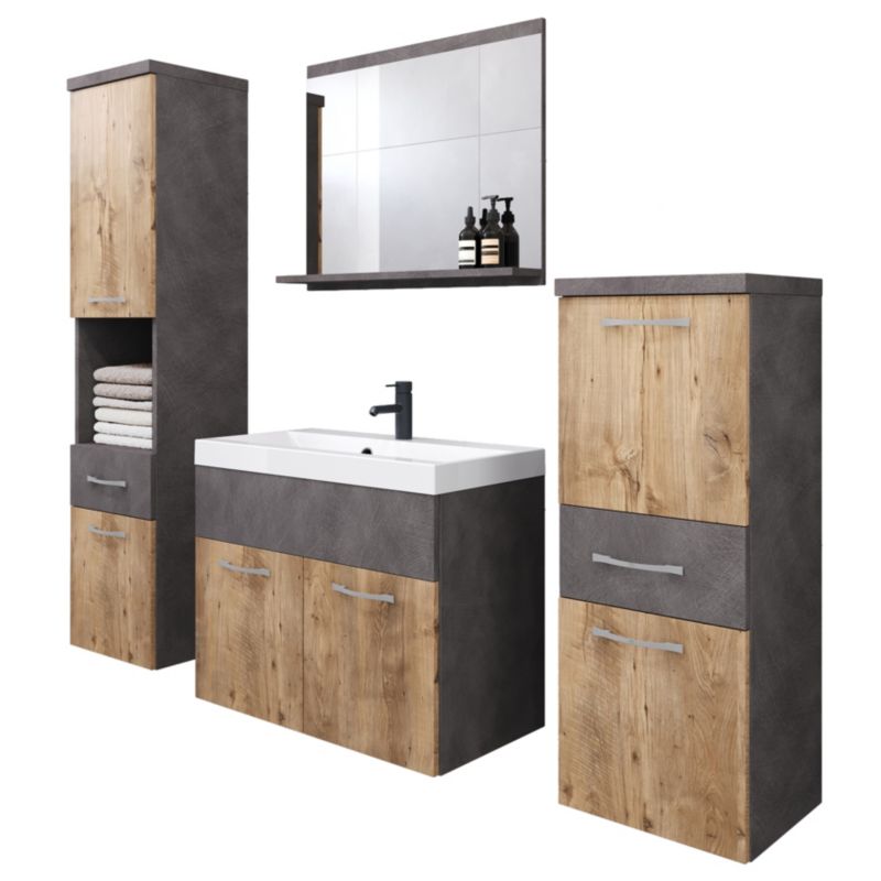 Zestaw mebli łazienkowych MINIO go for it ALBECK matera/kasztan wrocławski, 1 kpl.
