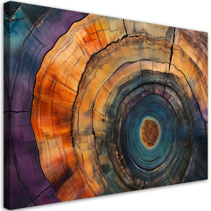 Obraz na płótnie Feeby Kolorowe Słoje Drzewa Abstrakcja 100x70cm 1szt