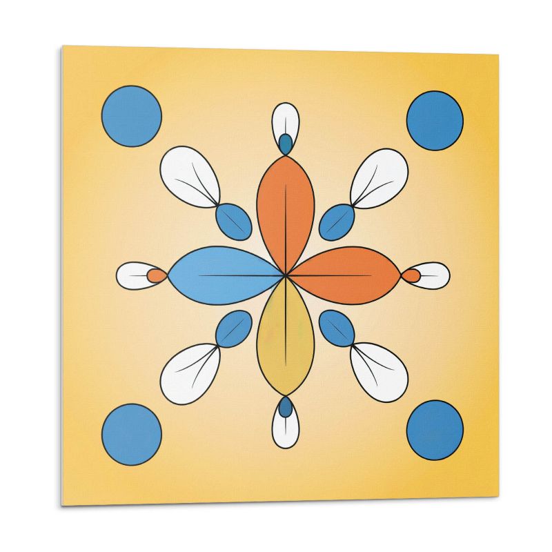 Kafelki samoprzylepne Wallfluent 50x50 cm Wzór kwiatów w geometrycznym stylu 4 szt.