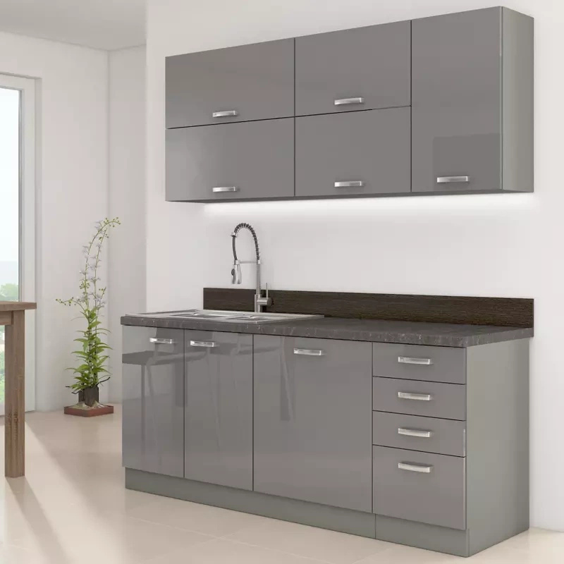 Nowoczesne szare meble do kuchni SILVER 3
