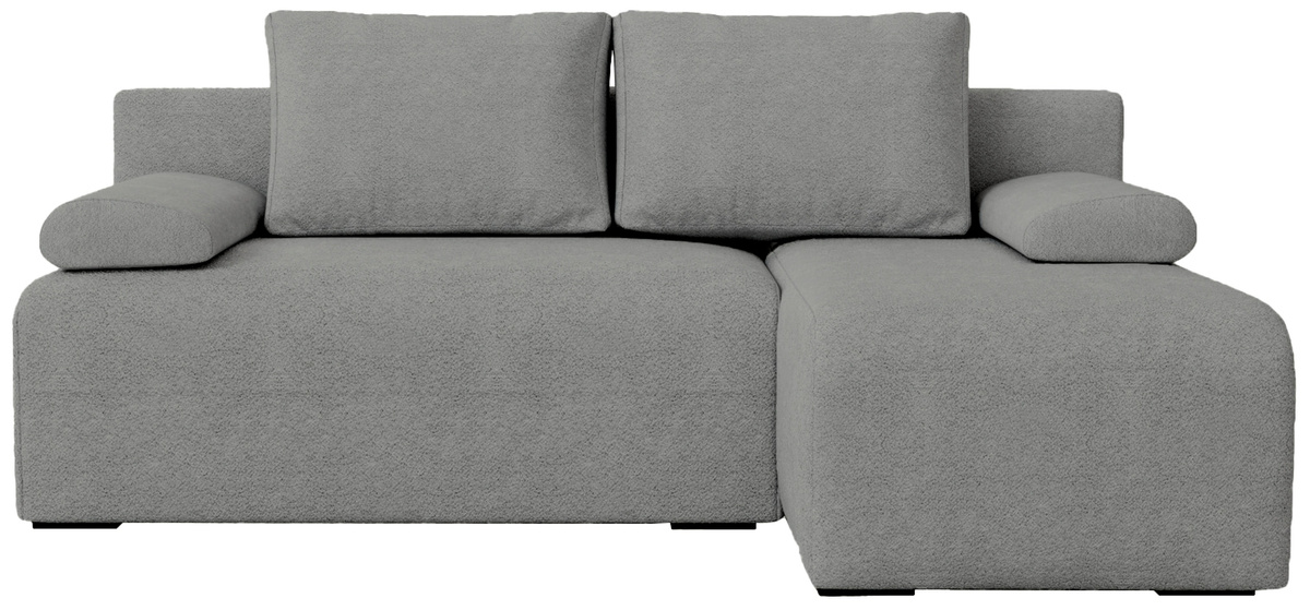 Szary narożnik z funkcją spania do salonu boucle ERNEST