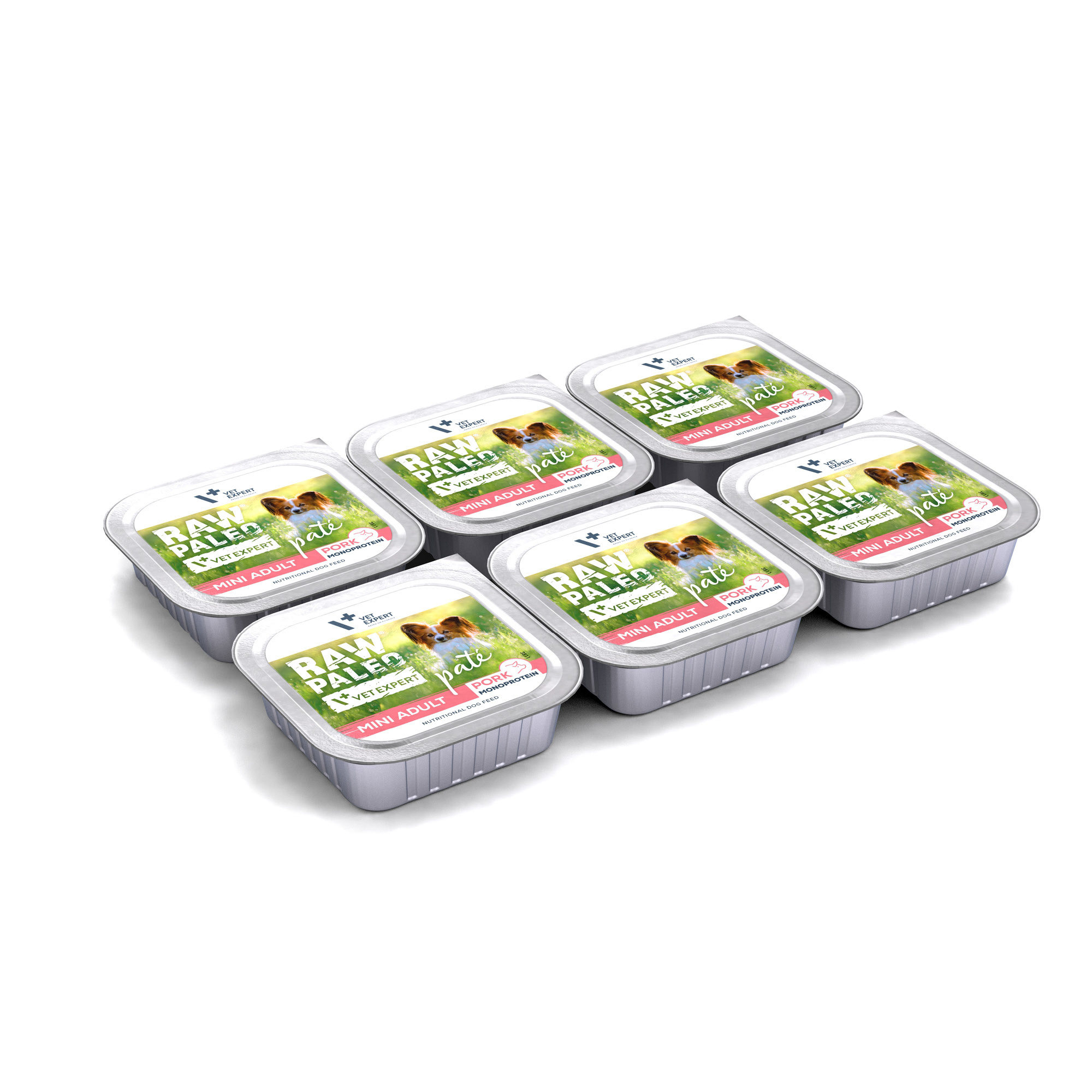 RAW PALEO PORK PATE MINI ADULT 6x150g - mokra karma dla psów dorosłych - wieprzowina