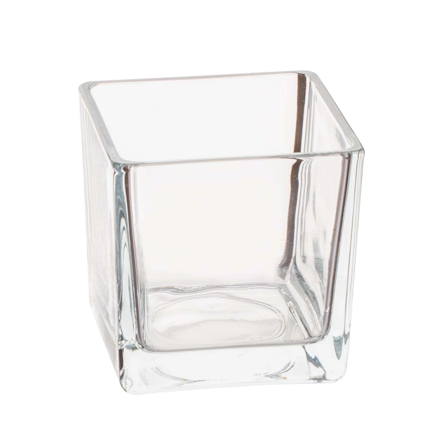 Świecznik szklany t-light kwadrat - 8 x 8 cm