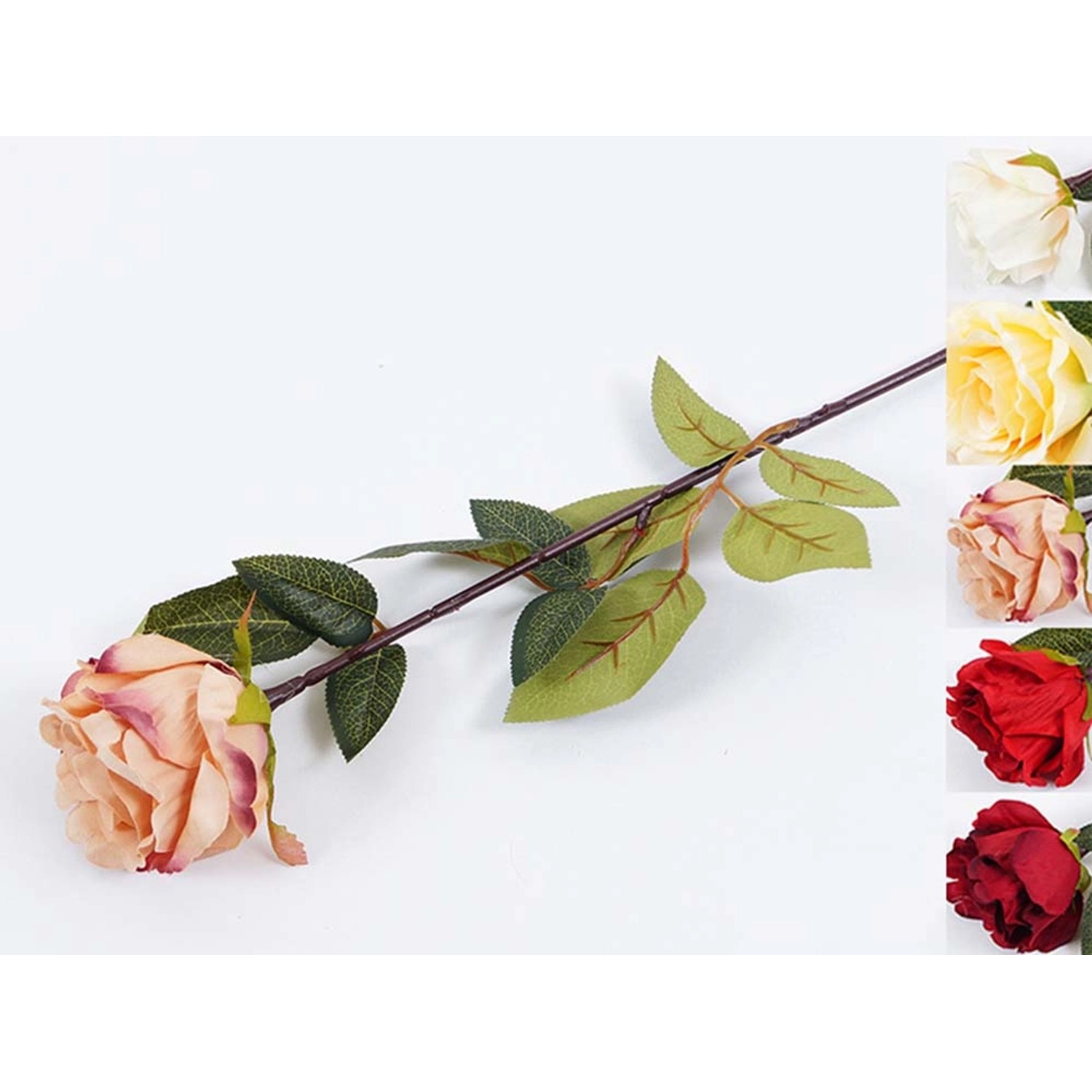 Róża sztuczna pojedyncza mix kolorów - 75 cm