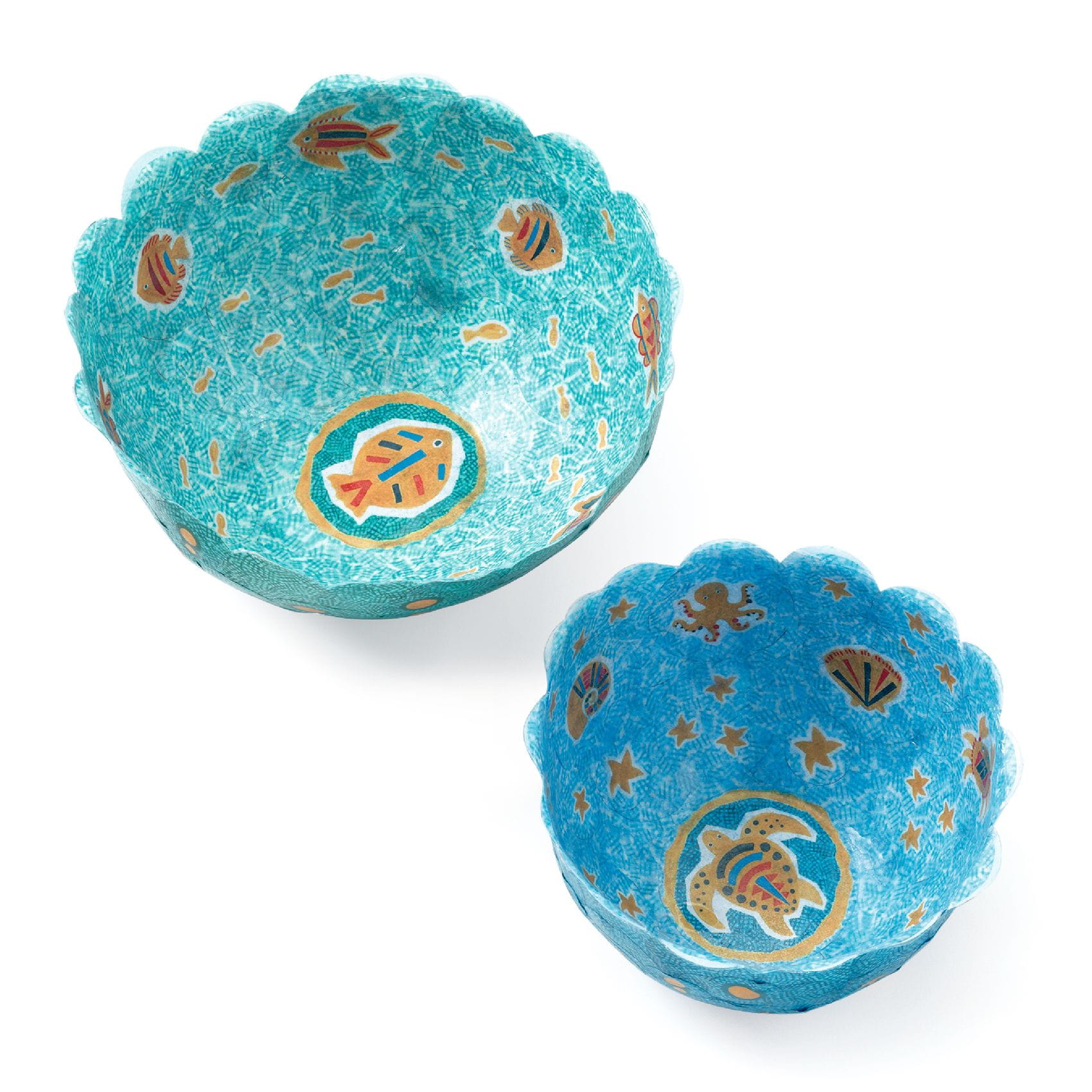 Djeco, papierowe miseczki Zrób to sam niebieskie