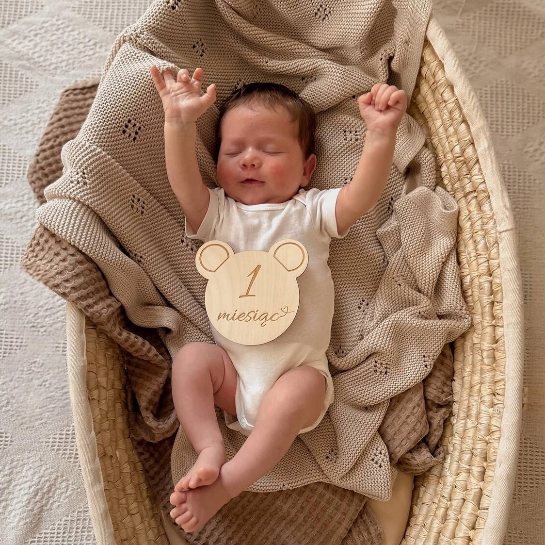 Kocyk dziany Bambusowy Diamond Beige 80x100 IF