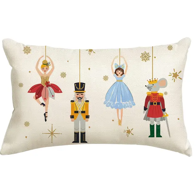 Świąteczna poszewka Baletnice i Dziadki do orzechów 30x50 cm UT