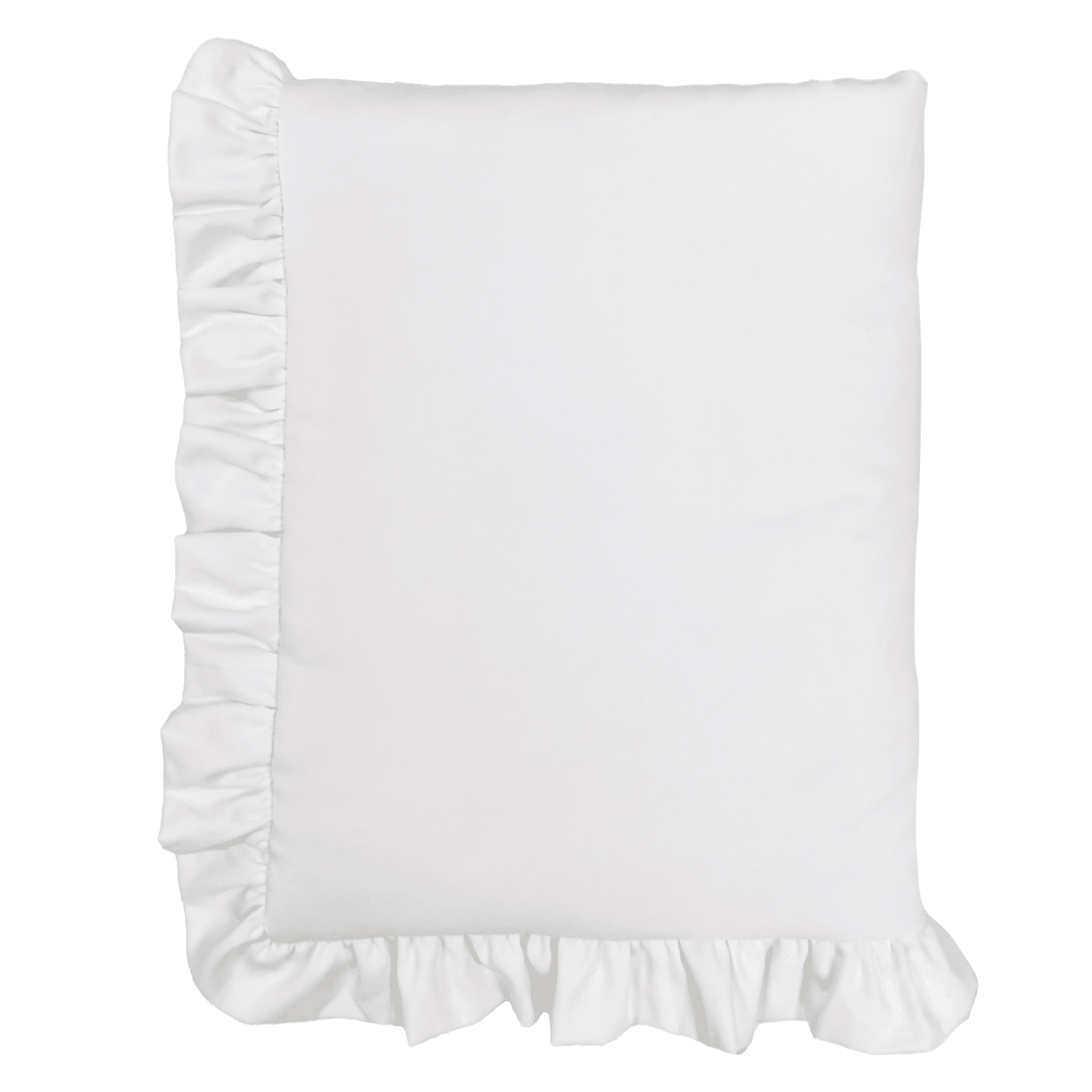 Narzuta na łóżko biała z falbanką 160x80 cm