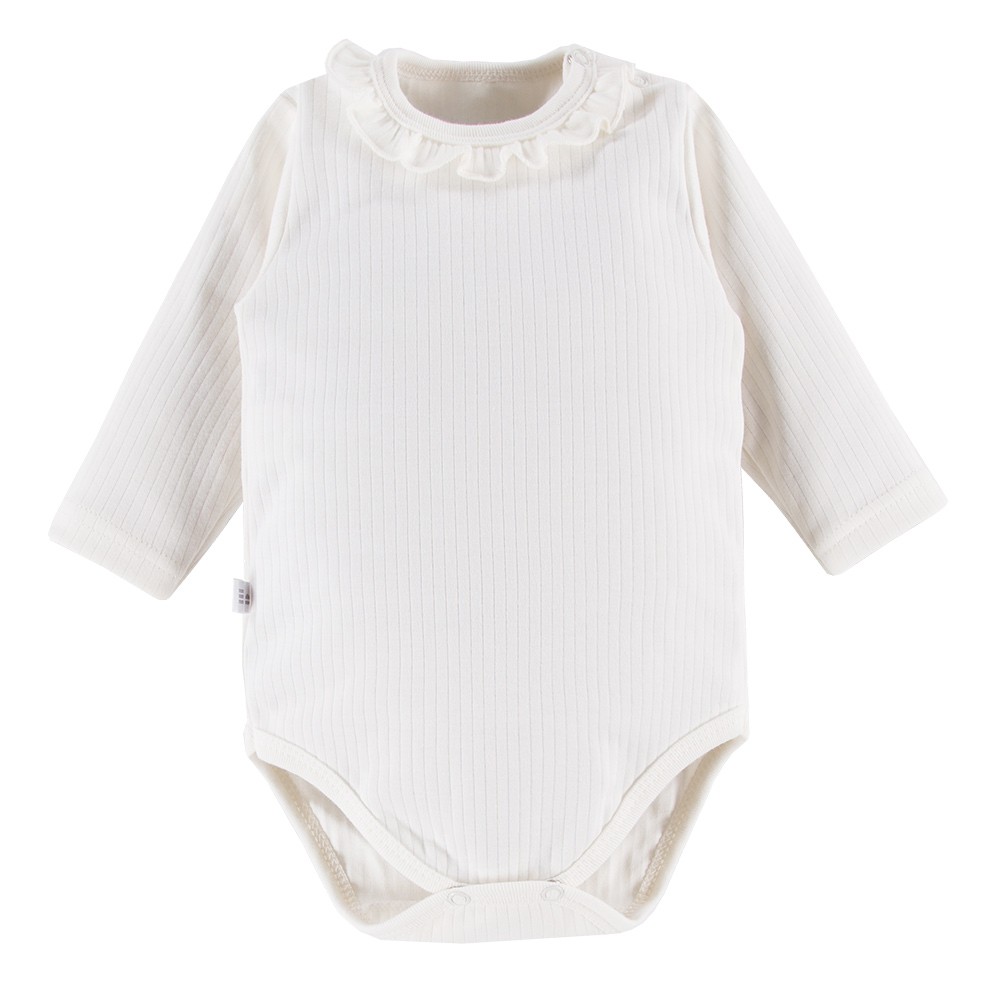 Body dziecięce eleganckie z falbanką ecru EV