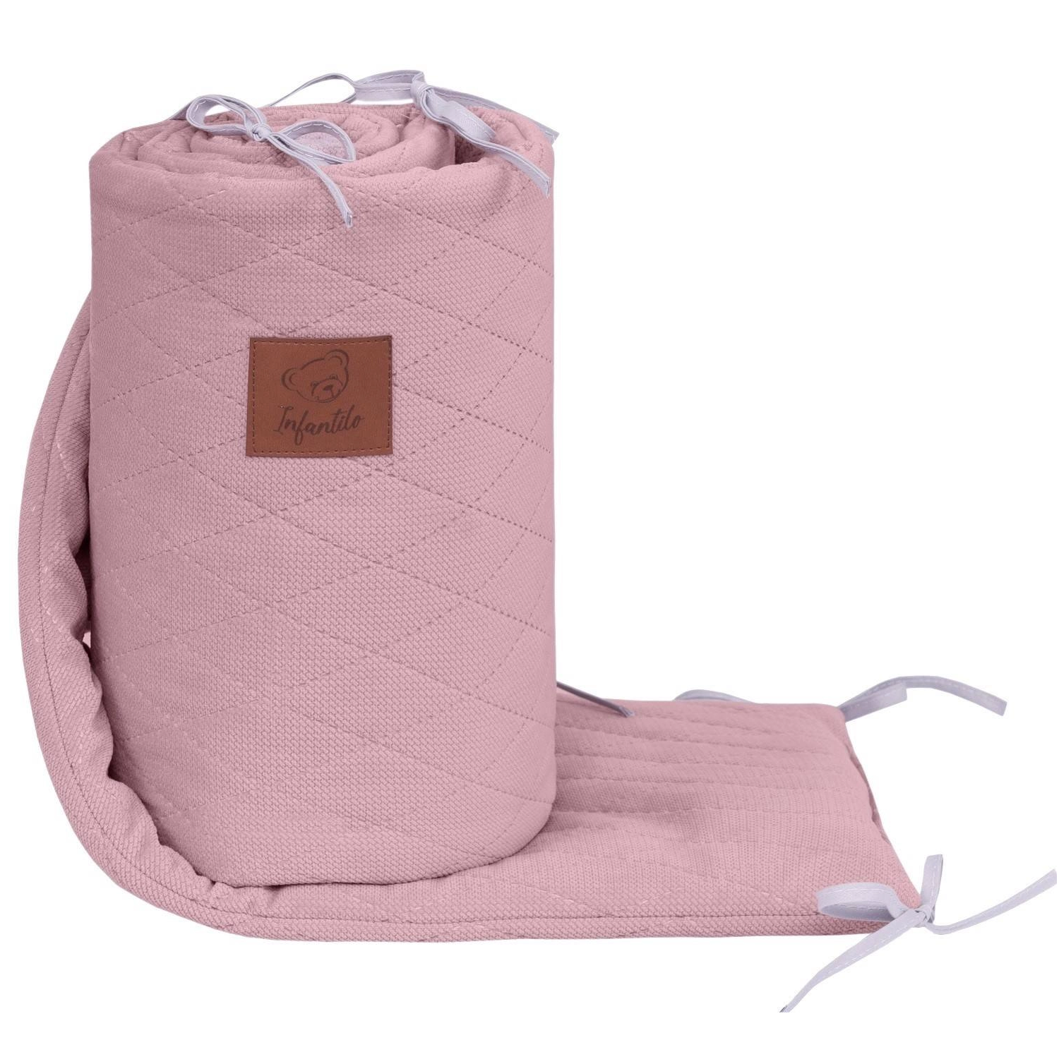 Ochraniacz do łóżeczka velvet brudny róż IF