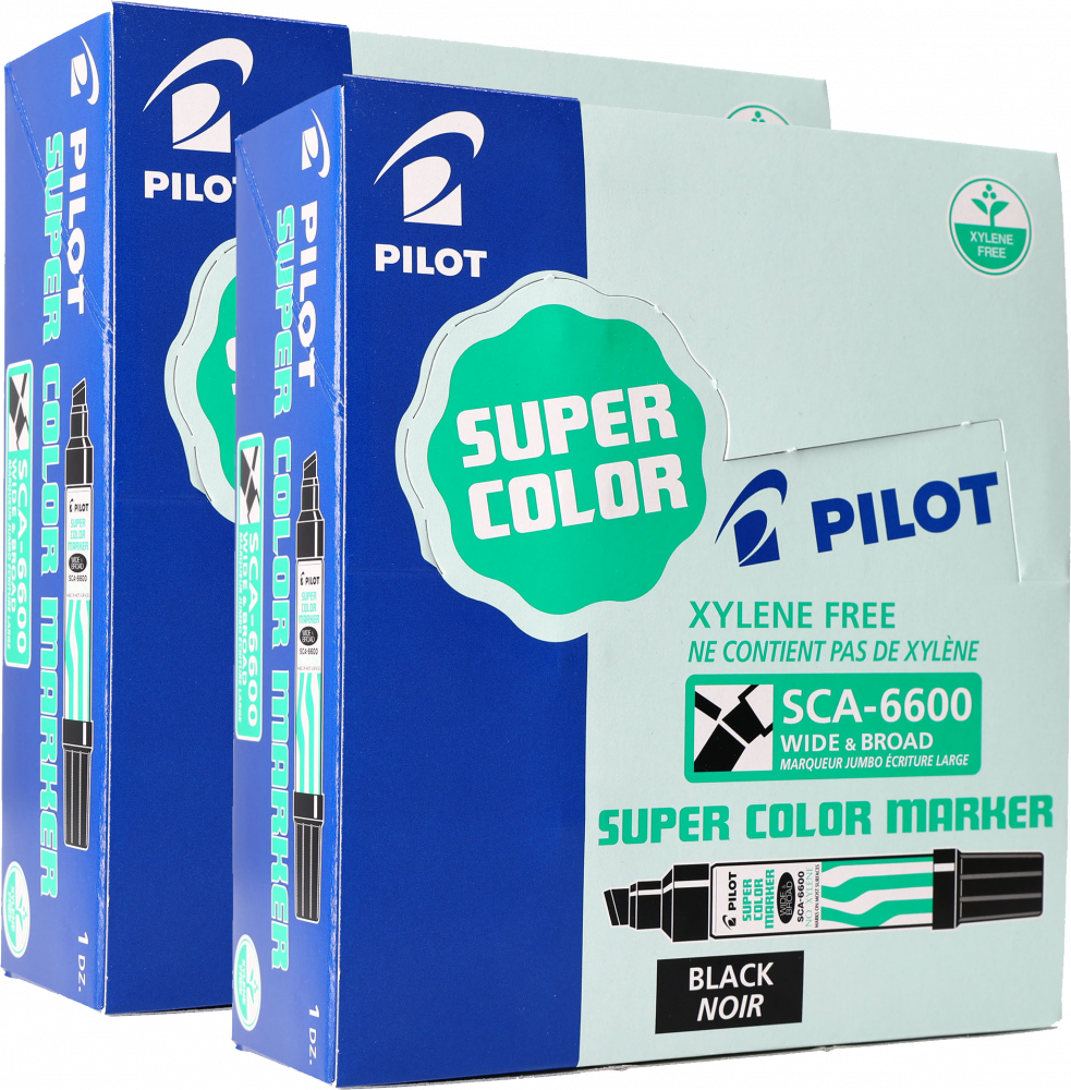 24x Marker permanentny Pilot Jumbo SCA 6600, ścięta, 12.5mm, czarny