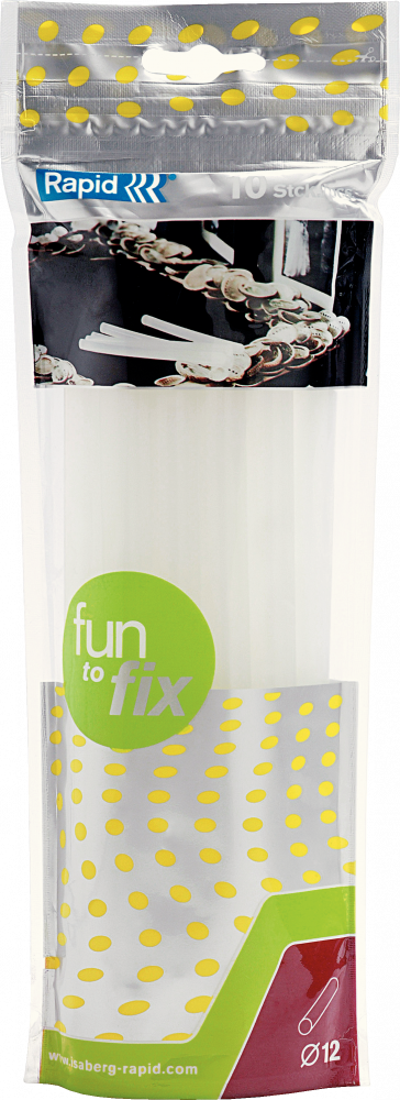 Wkład klejowy w sztyfcie Rapid Fun To Fix, do pistoletu G1000, okrągły, 12mm, 10 sztuk