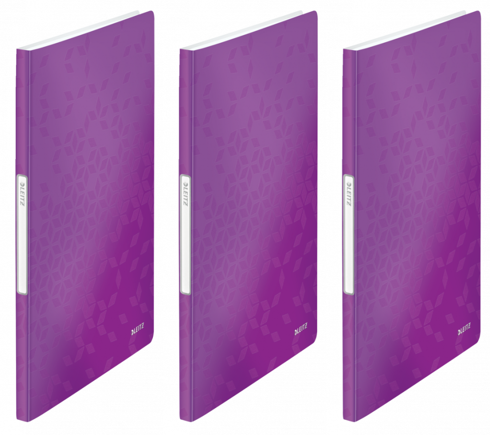 3x Album ofertowy Leitz Wow, A4, 20 koszulek, metaliczny fioletowy