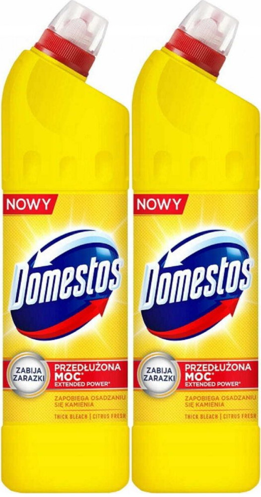 2x Płyn do czyszczenia toalet Domestos Przedłużona Moc, citrus, 1l